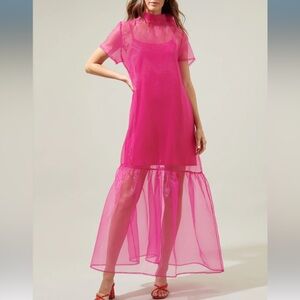 Sheer Pink Maxi Dress